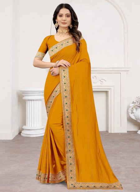 Mustard Vedika New Designer Wedding Wear Stylish Heavy Silk Jari Embroidered Saree Collection 5816